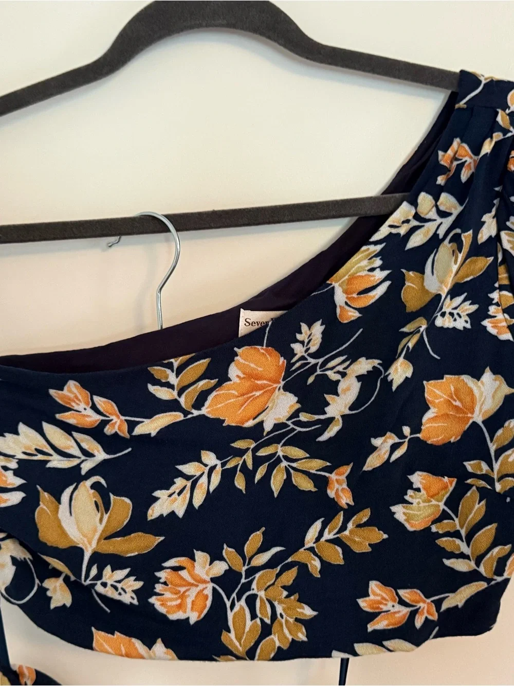 Navy Floral Two-Piece Maxi Set